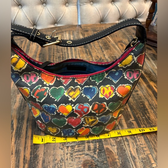 Dooney & Bourke Retro Crayon Doodle Rainbow Zipper Bag- EUC - Picture 10 of 12